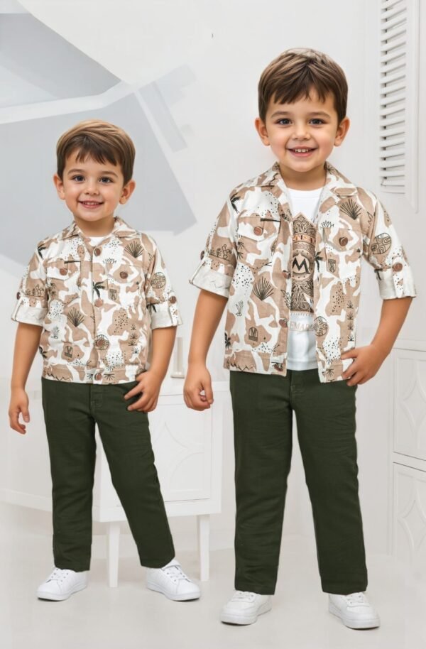 Boys' Earth-Tone Tropical Adventure Se