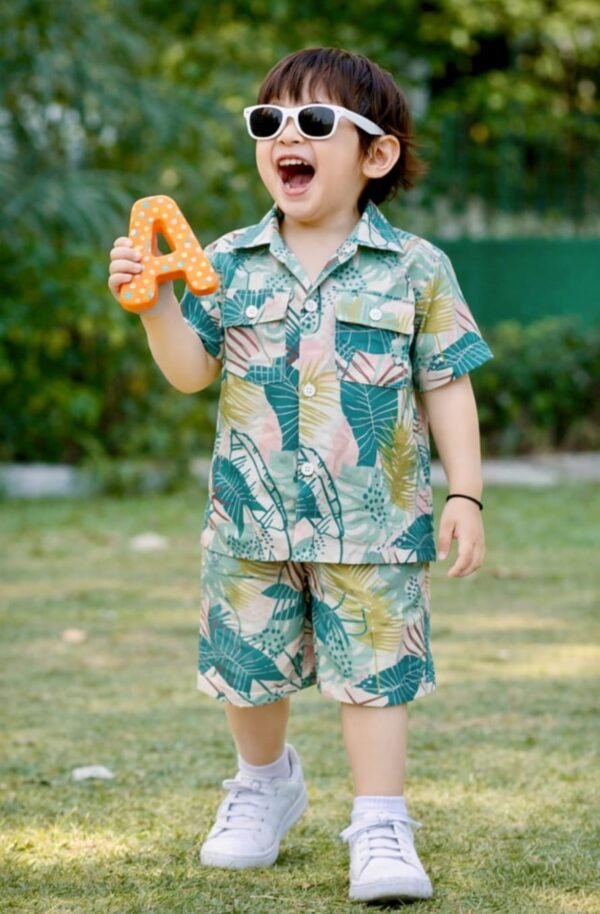Little Explorer Tropical Leaf Print Co~ord Set!.