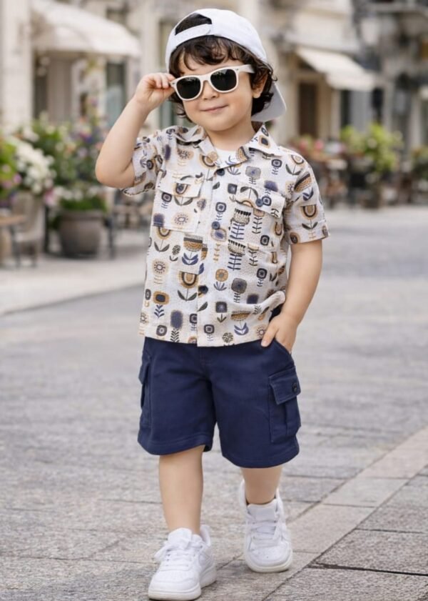 Toddler Boy's 2-Piece "Cute Bunny" Bear Print Beach Set